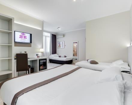 La camera family del Best Western Hotel Rocca a Cassino può ospitare fino a 4 persone.